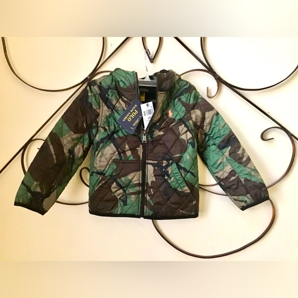 NWT Ralph Lauren kids Camo jacket 4T  w/hoodie